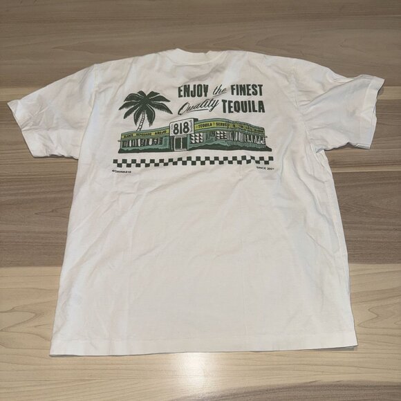 818 Tequila x Cherry LA White Short Sleeve T-Shirt Medium M - Picture 2 of 6